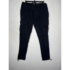 PacSun Cargo Jogger Pants Front Pockets Drawstring Size XL Black‎